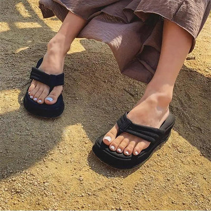 Stevvex black women sandals ST85234GHJ double-strap platform open-toe for summer on Tampa Home & Garden Store