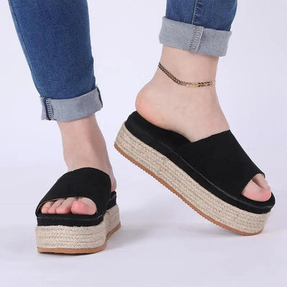Sandals Stevvex black women with rope-sole espadrille platform, open toe on Tampa Home & Garden Store