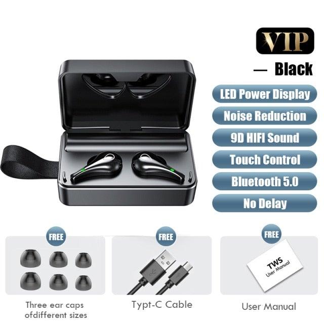 Stevvex ST10SVB21WOT in-ear wireless headphones with black charging case on Tampa Home & Garden Store