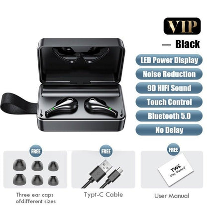 Stevvex ST10SVB21WOT in-ear wireless headphones with black charging case on Tampa Home & Garden Store