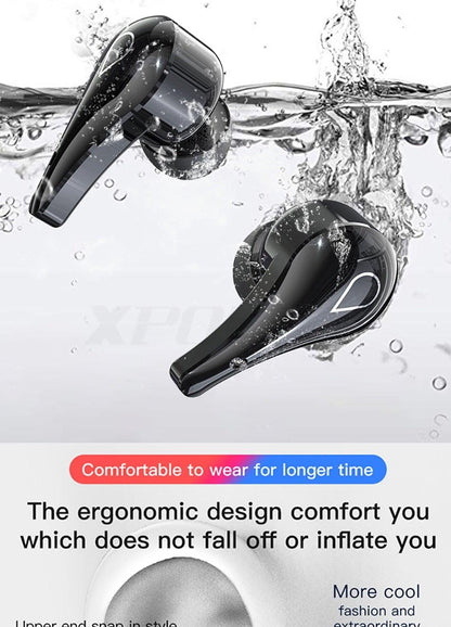 Stevvex black wireless in-ear headphones with mic and touch control on Tampa Home & Garden Store