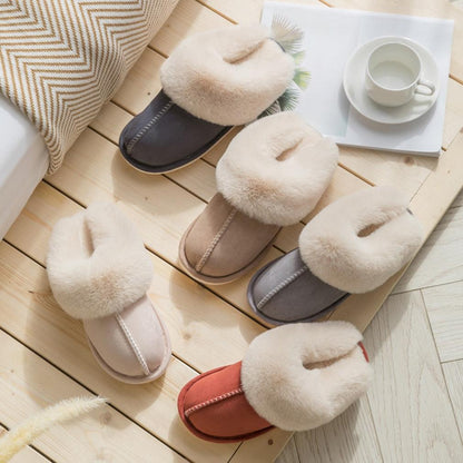 Stevvex women's faux suede fur slippers with memory foam plush lining, indoors, 5 colors on Tampa Home & Garden Store