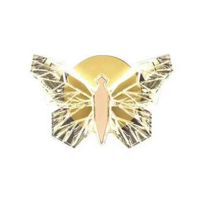 Gold butterfly Nordic LED wall lamp with crystal-cut wings by Decorbites on Tampa Home & Garden Store