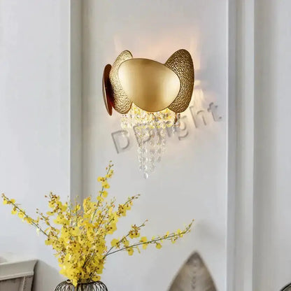 Decorbites luxury gold crystal LED ceiling chandelier with crystal drops for living room on Tampa Home & Garden Store