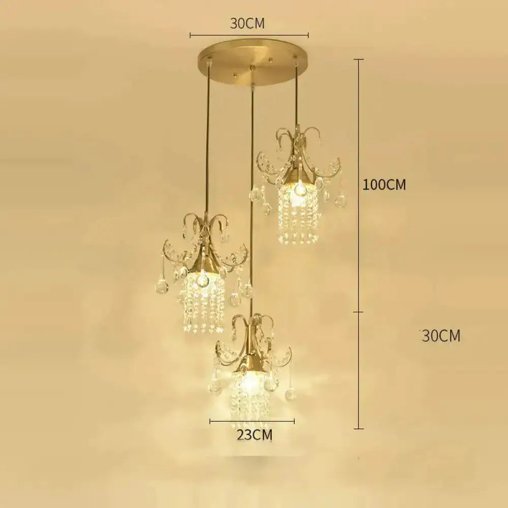 Pendant light chandelier in gold with crystal drops, Decorbites multi-head design on Tampa Home & Garden Store