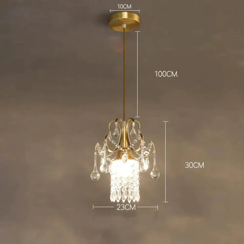 Luxury gold crystal pendant light chandelier for dining room, Decorbites, single head with crystal drops on 100cm cord on Tampa Home & Garden Store