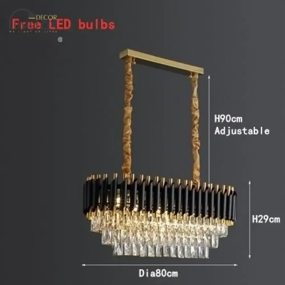Black Crystal Tiered Chandelier Decorbites gold frame adjustable height Tampa Home & Garden Store on Tampa Home & Garden Store