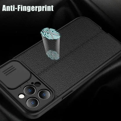 Lux Leather Black Shockproof Case for iPhone