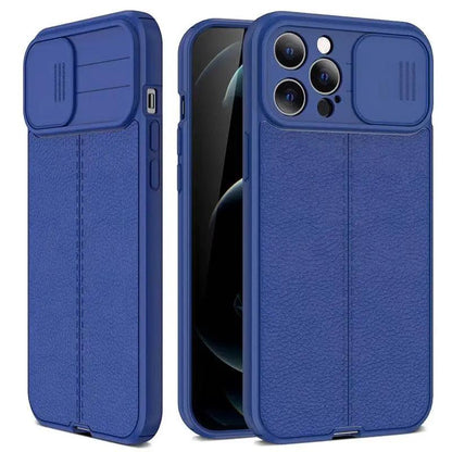 Lux Leather Black Shockproof Case for iPhone