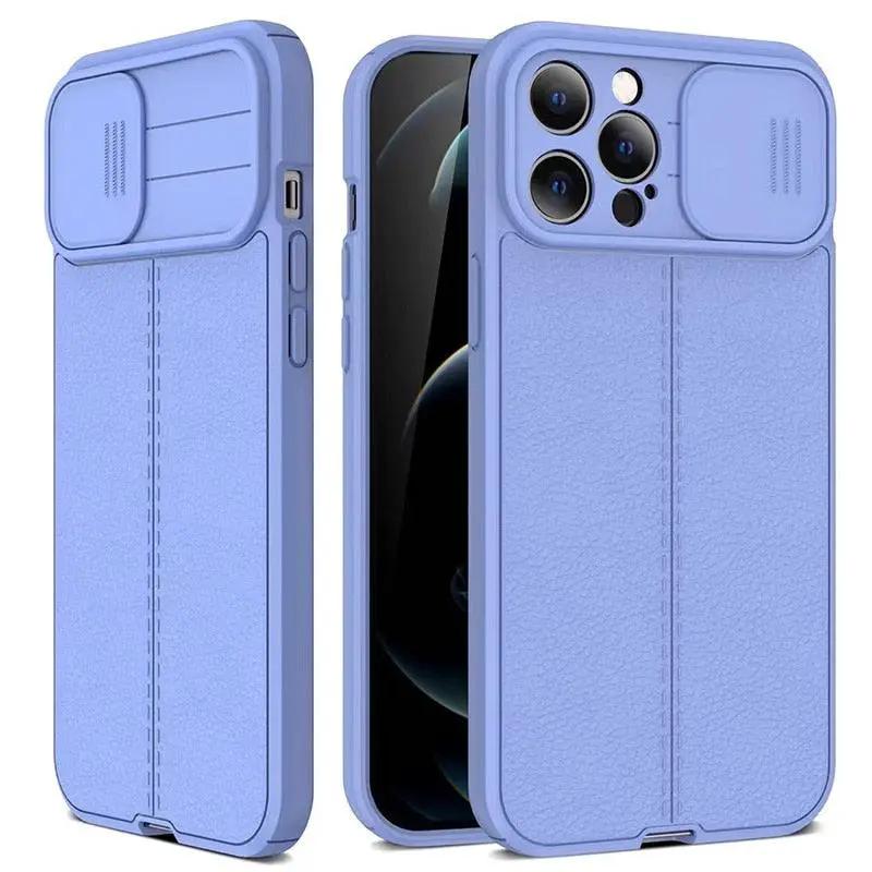 Lux Leather Black Shockproof Case for iPhone