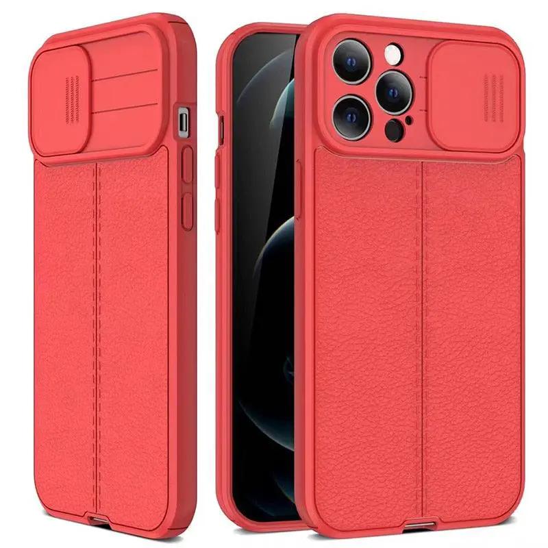 Lux Leather Black Shockproof Case for iPhone