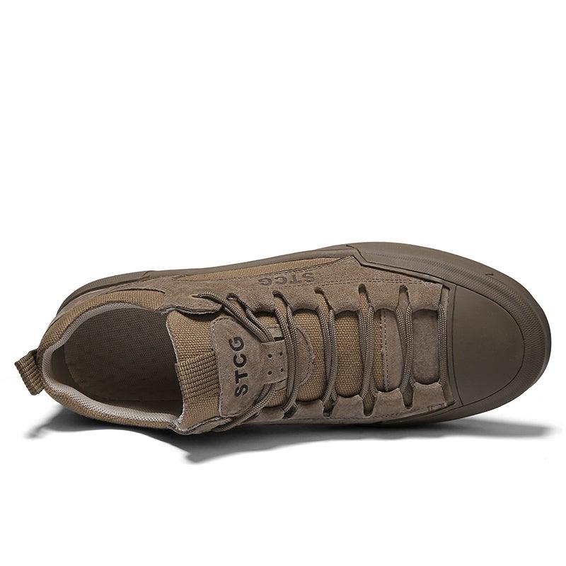 Mens Comfortable Leather and the Lace Sneakers