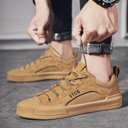 Mens Comfortable Leather and the Lace Sneakers
