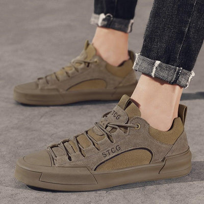 Mens Comfortable Leather and the Lace Sneakers
