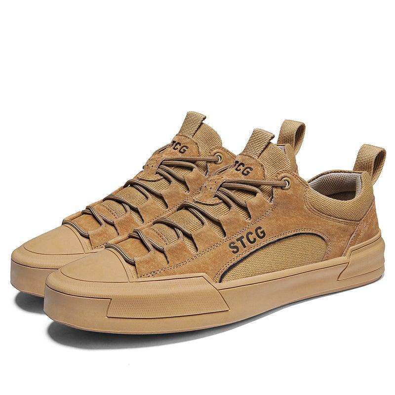 Mens Comfortable Leather and the Lace Sneakers
