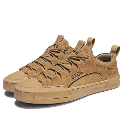 Mens Comfortable Leather and the Lace Sneakers