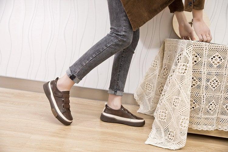 Genuine Leather Women's Sneakers and Flats