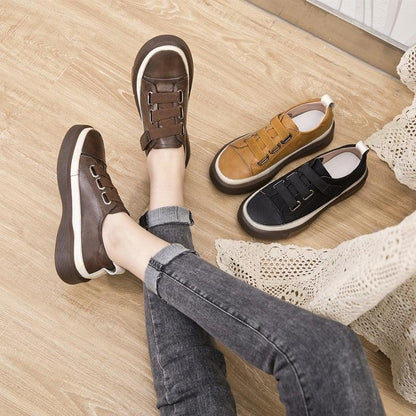 Stevvex luxury leather women's sneakers brown with white sole tan and black colors on display on Tampa Home & Garden Store