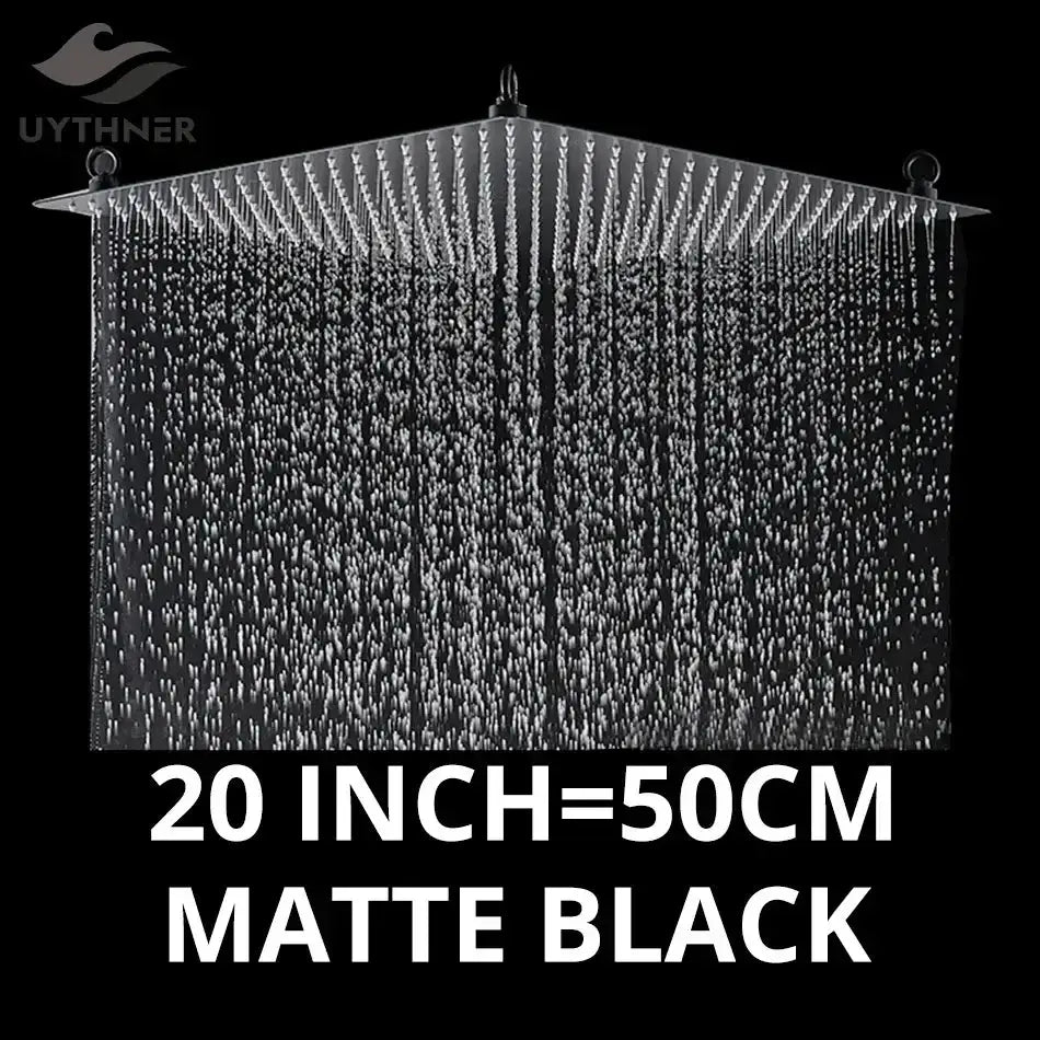 Luxury Matte Black Rainfall Shower Head 20 Inch
