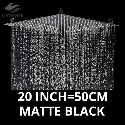 Luxury Matte Black Rainfall Shower Head 20 Inch