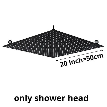 Luxury Matte Black Rainfall Shower Head 20 Inch