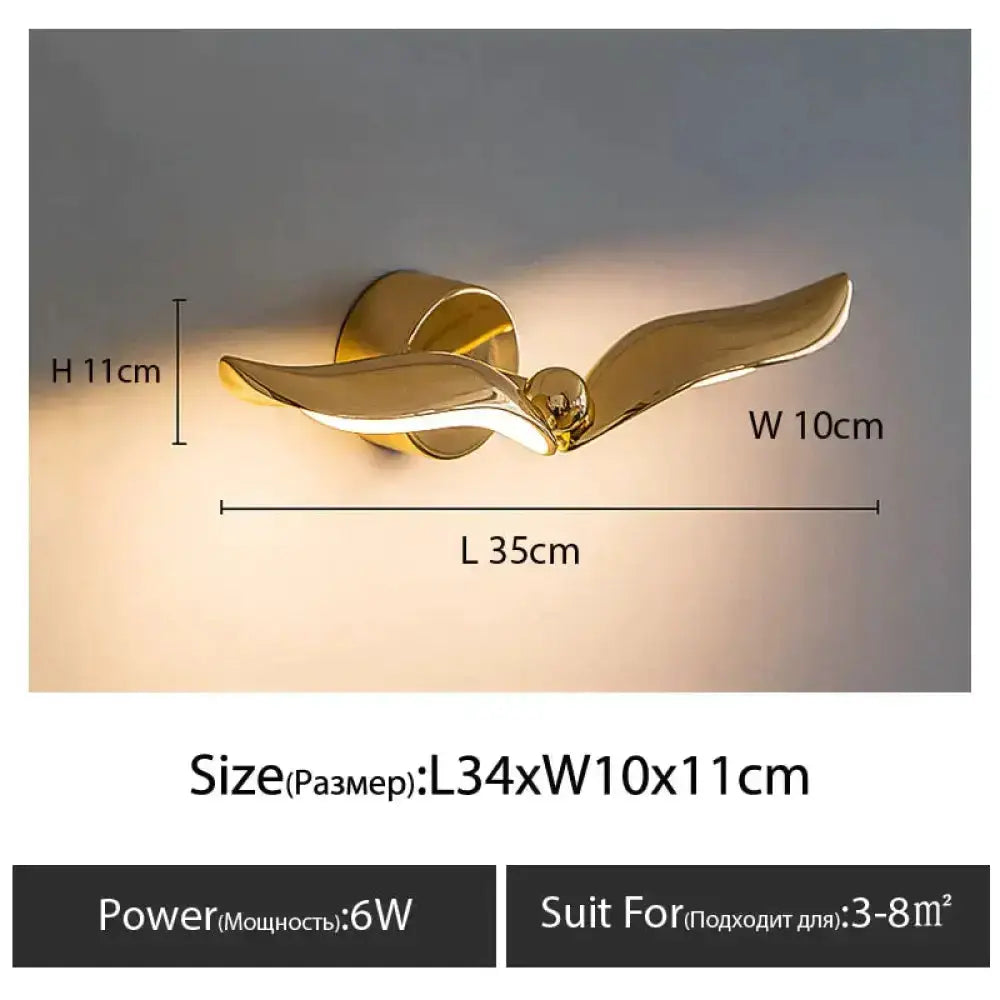 Luxury Seagull Wall Lamp for Bedroom Living Room