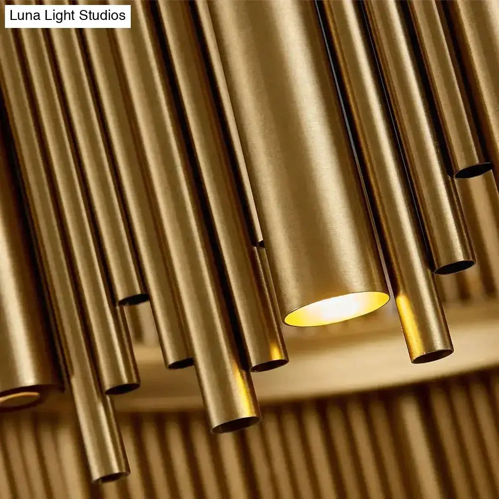 Luxury modern round gold chandelier with radial tube pendants Decorbites on Tampa Home & Garden Store