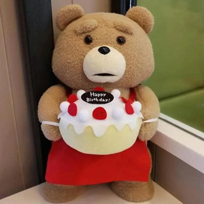 Cute Apron Teddy Bear Plush and Soft Pillow
