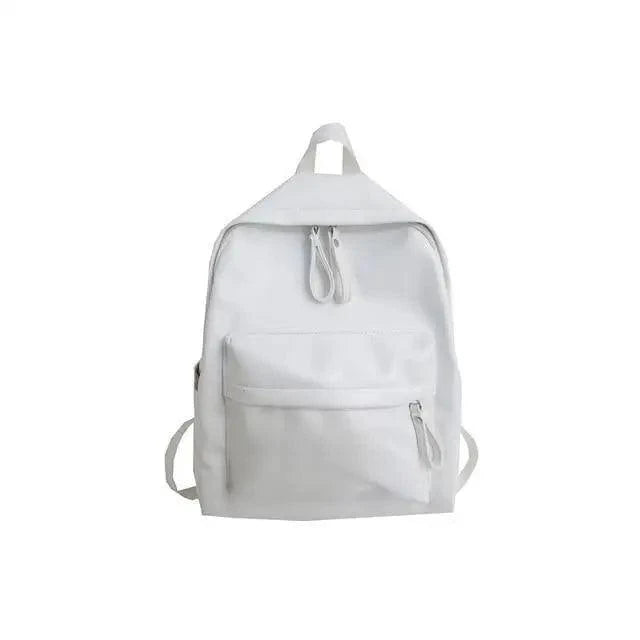 Stevvex white PU backpack, large capacity school & travel bag with front pocket on Tampa Home & Garden Store