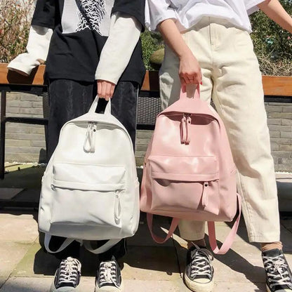 Stevvex women's PU backpack, modern leather-style travel/school bag in white and pink on Tampa Home & Garden Store