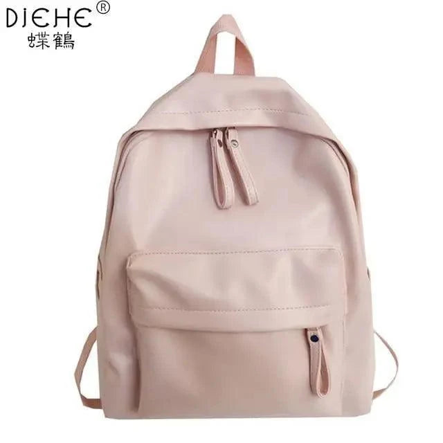 Stevvex pink PU leather backpack with front zip pocket and top handle for teens on Tampa Home & Garden Store