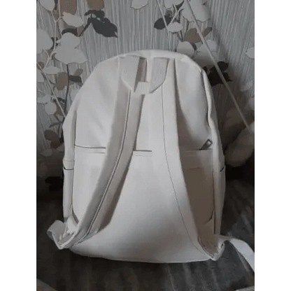 Backpack Stevvex white PU leather, large capacity school and travel bag on Tampa Home & Garden Store