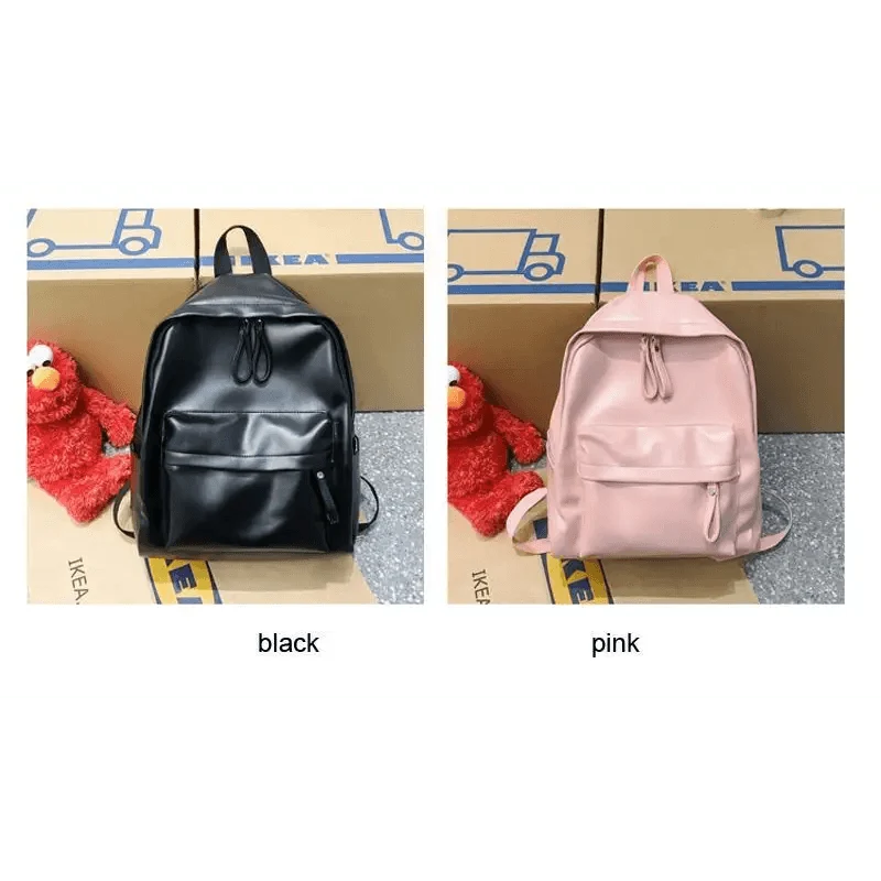 Luxury modern women backpack Stevvex PU leather in black and pink, large capacity, 2 colors on Tampa Home & Garden Store