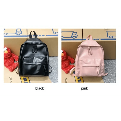 Luxury modern women backpack Stevvex PU leather in black and pink, large capacity, 2 colors on Tampa Home & Garden Store