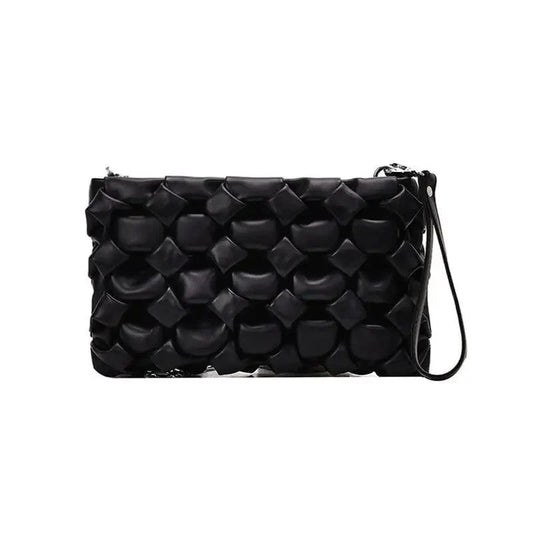 Stevvex crossbody bag black leather bubble-quilted texture on Tampa Home & Garden Store