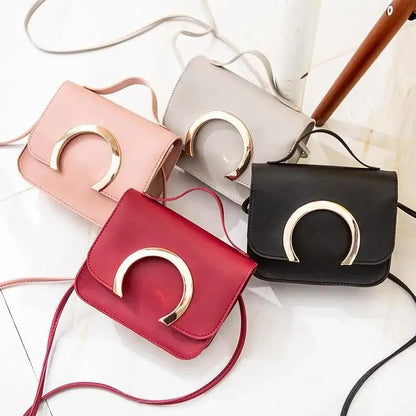 Stevvex PU leather crossbody bag set of four in pink gray red black with gold ring clasp on Tampa Home & Garden Store