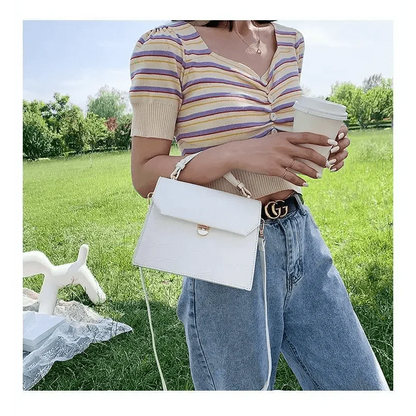 Stevvex white PU leather crossbody bag for women, small designer evening bag on Tampa Home & Garden Store