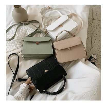 Stevvex crossbody bags set of 4 in green beige black white; crocodile-embossed PU leather on Tampa Home & Garden Store