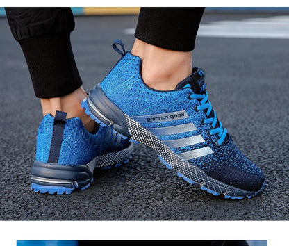 Stevvex blue mesh sneakers, breathable casual running shoes with non-slip outsole on Tampa Home & Garden Store