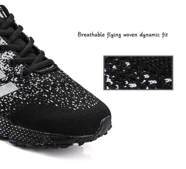 Luxury sport mens sneakers Stevvex ST85SH3544KTF black knit mesh upper non-slip sole on Tampa Home & Garden Store