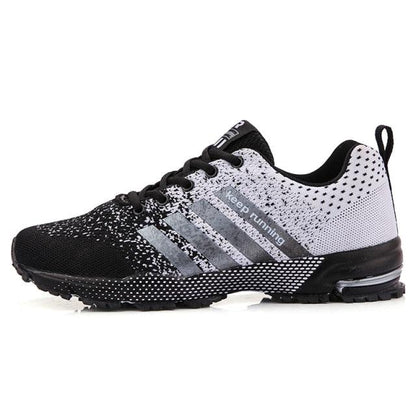 Stevvex men's sport sneakers with breathable mesh, black-to-gray gradient, non-slip outsole on Tampa Home & Garden Store