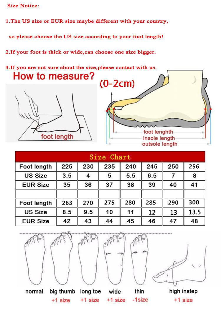 Stevvex ST85SH3544KTF sneakers size chart with foot length guide and shapes on Tampa Home & Garden Store