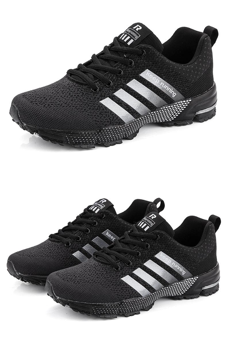 Stevvex black mesh mens sneakers reflective stripes non-slip sole on Tampa Home & Garden Store