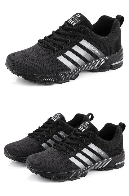 Stevvex black mesh mens sneakers reflective stripes non-slip sole on Tampa Home & Garden Store