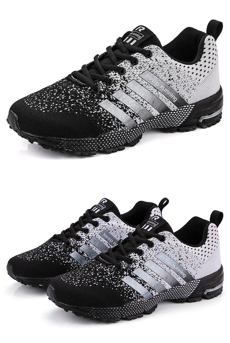 Stevvex men's luxury sport sneakers breathable mesh black/gray, 2 pairs on Tampa Home & Garden Store