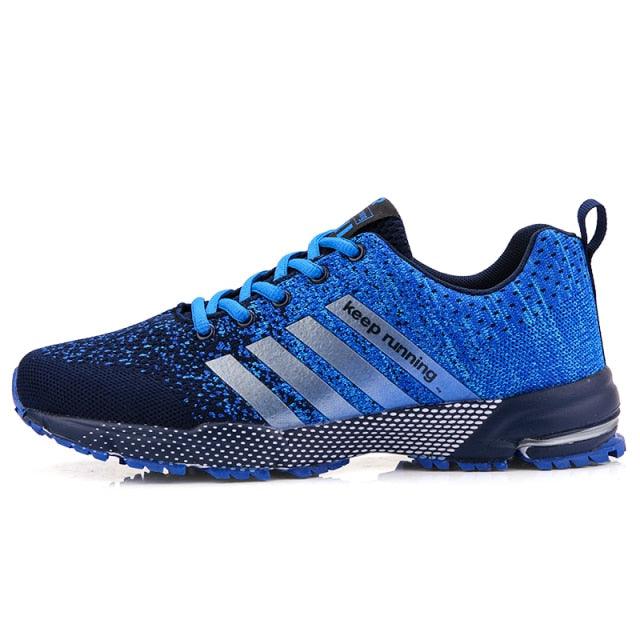 Stevvex men's sneakers luxury sport blue breathable mesh with non-slip shock-absorbing sole on Tampa Home & Garden Store