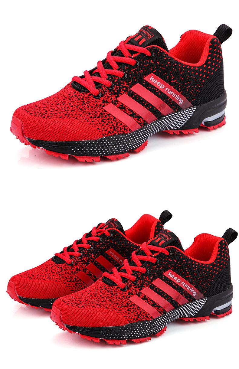 Stevvex men's sport sneakers red/black mesh breathable non-slip outsole on Tampa Home & Garden Store