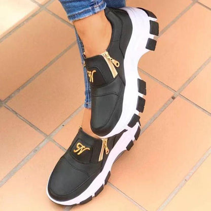 Women's Blue Platform Slip On Shoes With A Zipper