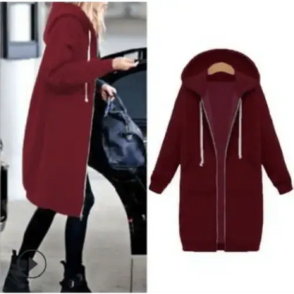 Women's Winter Hooded Jacket With Pockets