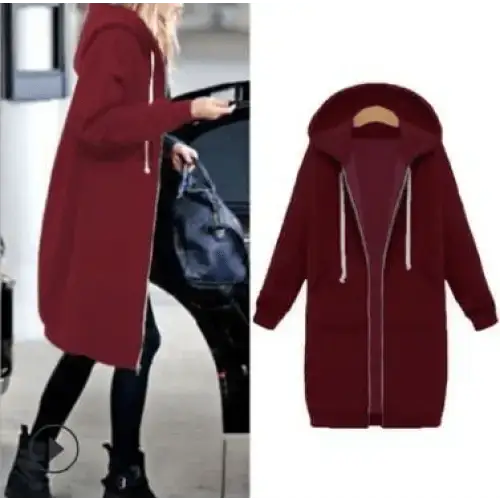 Women's Winter Hooded Jacket With Pockets